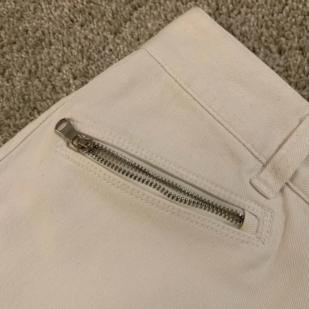 Vintage LRL Ralph Lauren Jeans Co. Denim Knee Length Y2K Pencil Skirt White - Picture 2 of 8